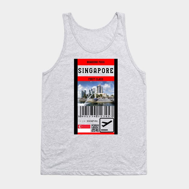 Singapore first class boarding pass Tank Top by Travellers